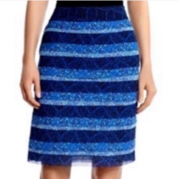 💙WHBM💙BLUE SPECKLED TIERED SKIRT💙 - Picture 2 of 8